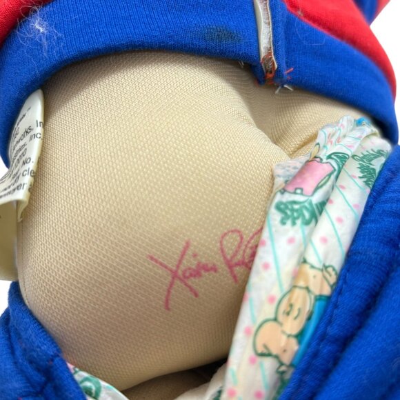 Vintage Cabbage Patch Kids Boy Doll With Brown Hair & Red/Blue Outfit - Picture 5 of 7